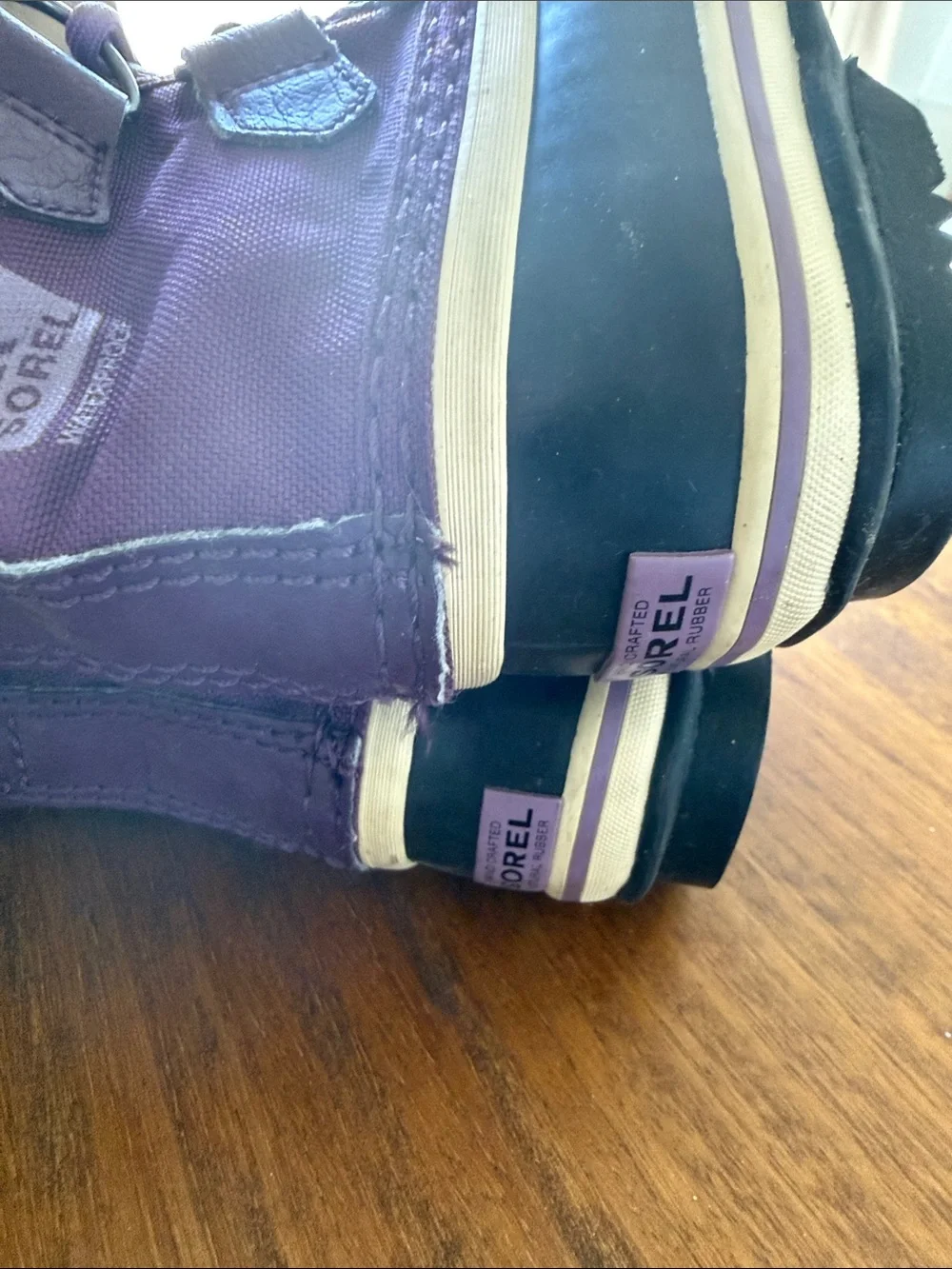 Sorel Kids Purple and Black Waterproof Winter Boots with Faux Fur Cuff